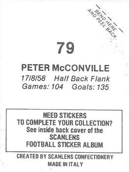 1984 Scanlens VFL Stickers #79 Peter McConville Back